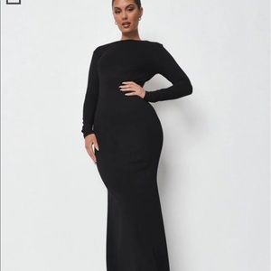 Long Sleeve Open Back Maxi Dress